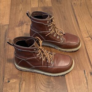 Keen Men's San Jose, Chestnut Brown Leather Lace-Up Boots sz 11D
